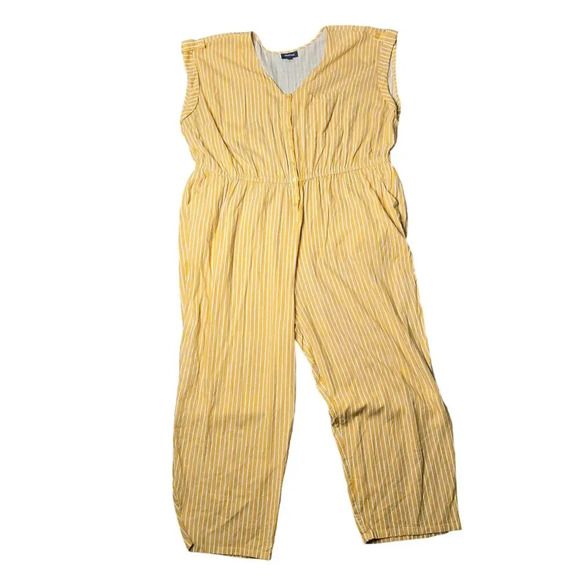Modcloth Instantly Easygoing Yellow Striped Jumpsuit - Picture 2 of 10